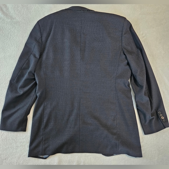 Oscar De La Renta Profile mens 42L 34W 100% wool blue pinstripe suit jacket - Picture 9 of 10